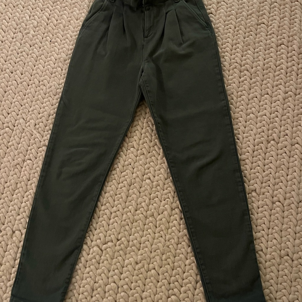 Sézane Austin Trousers Size 36 Green High Waist - Picture 6 of 6